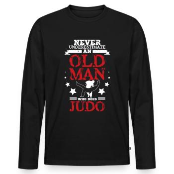 Judo Old man - Men's Premium Organic Long Sleeve Shirt - black - Front - Nico (187cm)