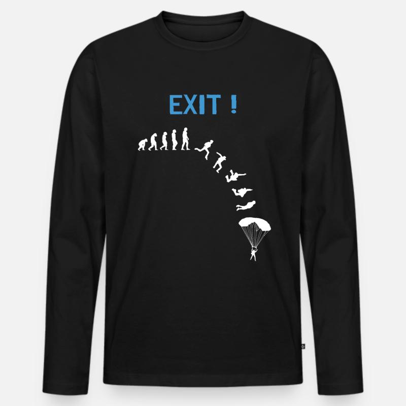 Skydiver Evolution Fallschirmspringer - Männer Premium Bio Langarmshirt - Schwarz
