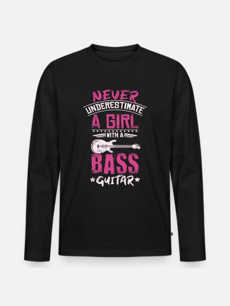 Bass Girl - Men's Premium Organic Long Sleeve Shirt - black