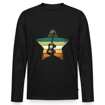 Ukulele Vintage - Männer Premium Bio Langarmshirt - Schwarz - Vorne - Nico (187cm)