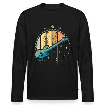 Bass guitar vintage - Men's Premium Organic Long Sleeve Shirt - black - Front - Nico (187cm)