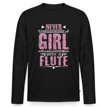 Flûte de flûte - T-shirt manches longues Premium bio Homme - noir - Devant - Nico (187cm)