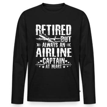 Retired pilot - Men's Premium Organic Long Sleeve Shirt - black - Front - Nico (187cm)