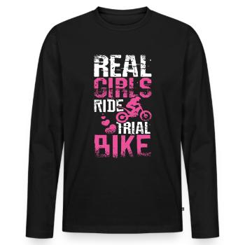 Girls ride trial bike - Men's Premium Organic Long Sleeve Shirt - black - Front - Nico (187cm)