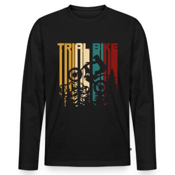 vintage moto trial - T-shirt manches longues Premium bio Homme - noir - Devant - Nico (187cm)