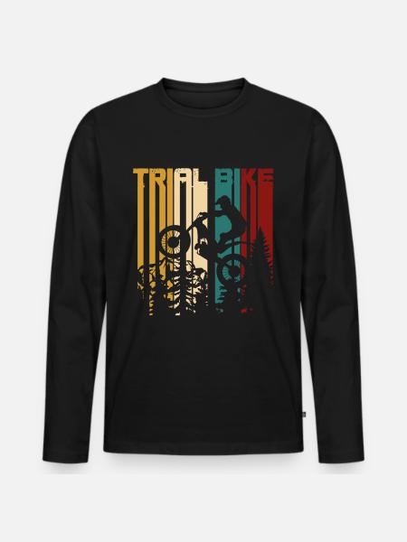 vintage moto trial - Männer Premium Bio Langarmshirt - Schwarz
