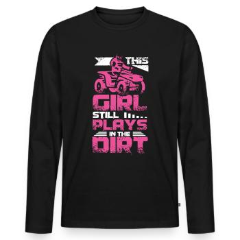 ATV Quad Girl - Men's Premium Organic Long Sleeve Shirt - black - Front - Nico (187cm)