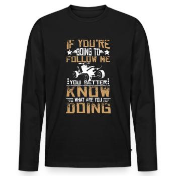 Suivez-moi Quad Atv - T-shirt manches longues Premium bio Homme - noir - Devant - Nico (187cm)
