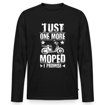 Just one more Moped - Männer Premium Bio Langarmshirt - Schwarz - Vorne - Nico (187cm)