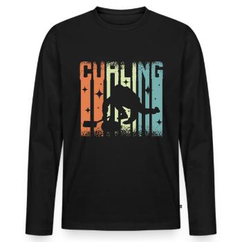 Vintage Curling - Männer Premium Bio Langarmshirt - Schwarz - Vorne - Nico (187cm)