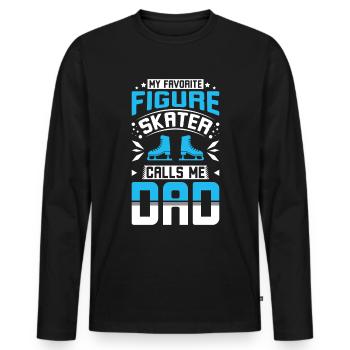 FIgur skating dad - Männer Premium Bio Langarmshirt - Schwarz - Vorne - Nico (187cm)