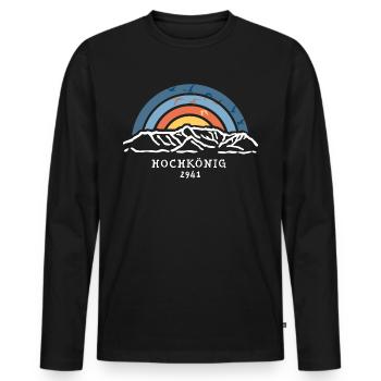 Hochkönig Tirol Trail Wandern Skigebiet Souvenir - Männer Premium Bio Langarmshirt - Schwarz - Vorne - Nico (187cm)