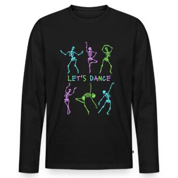 Lets Dance Skeletons - Men's Premium Organic Long Sleeve Shirt - black - Front - Nico (187cm)