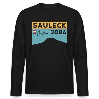 Säuleck Hohe Tauern Skitour Bergtour Klettersteig - Männer Premium Bio Langarmshirt - Schwarz - Vorne - Nico (187cm)