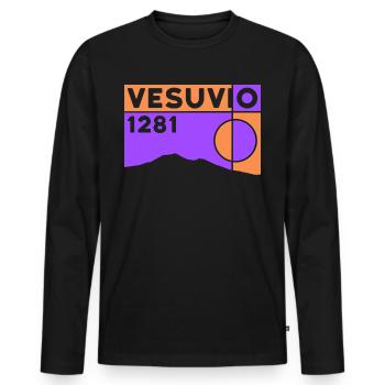 Randonnée Vésuve Vésuve Naples Volcan Montagne Souvenirs - T-shirt manches longues Premium bio Homme - noir - Devant - Nico (187cm)