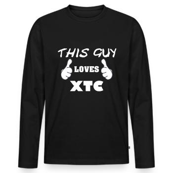 This Guy Loves Xtc - Männer Premium Bio Langarmshirt - Schwarz - Vorne - Nico (187cm)