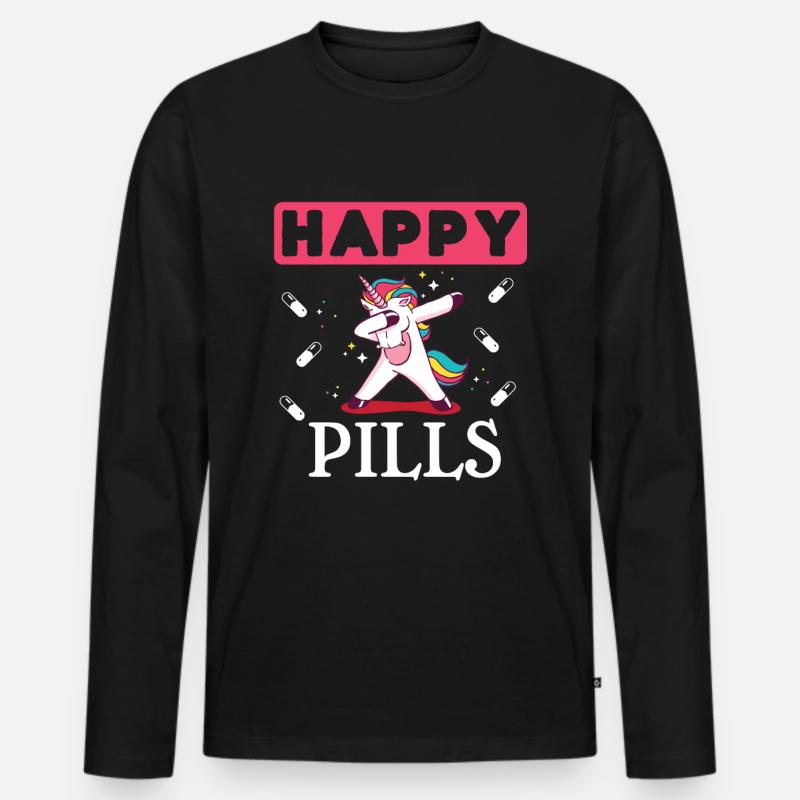 Party Unicorn - Männer Premium Bio Langarmshirt - Schwarz