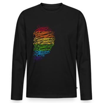 Pride Couple Parade LGBT Love Homo Gay Bi Lesbian - Men's Premium Organic Long Sleeve Shirt - black - Front - Nico (187cm)