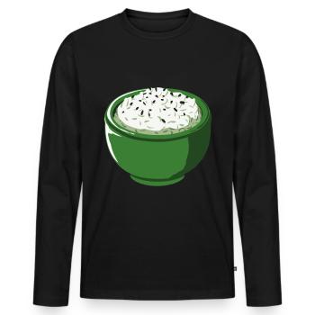 Riz - Riz coréen - T-shirt manches longues Premium bio Homme - noir - Devant - Nico (187cm)
