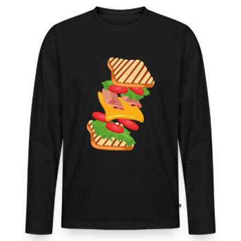sandwich - Men's Premium Organic Long Sleeve Shirt - black - Front - Nico (187cm)