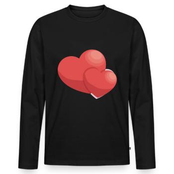 Romantisches herz - Männer Premium Bio Langarmshirt - Schwarz - Vorne - Nico (187cm)