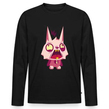 crazy - Men's Premium Organic Long Sleeve Shirt - black - Front - Nico (187cm)