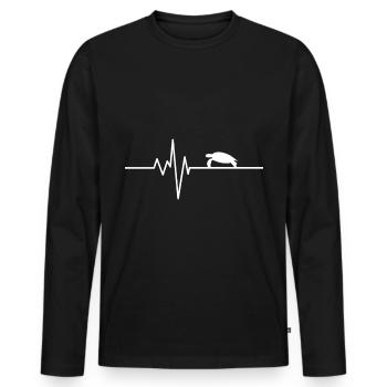 J'adore les tortues - Heartbeat - T-shirt manches longues Premium bio Homme - noir - Devant - Nico (187cm)
