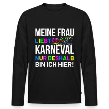 Fasching Karneval Rosenmontag lustiges Kostüm 2020 - Männer Premium Bio Langarmshirt - Schwarz - Vorne - Nico (187cm)