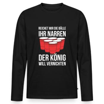 Bierpong - Männer Premium Bio Langarmshirt - Schwarz - Vorne - Nico (187cm)