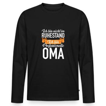 Professionelle Rentner Oma - Männer Premium Bio Langarmshirt - Schwarz - Vorne - Nico (187cm)