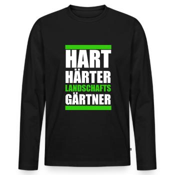 Garten - Männer Premium Bio Langarmshirt - Schwarz - Vorne - Nico (187cm)