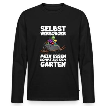 Garten - Männer Premium Bio Langarmshirt - Schwarz - Vorne - Nico (187cm)