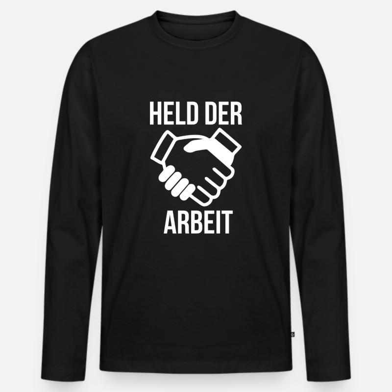 Ossi - Männer Premium Bio Langarmshirt - Schwarz