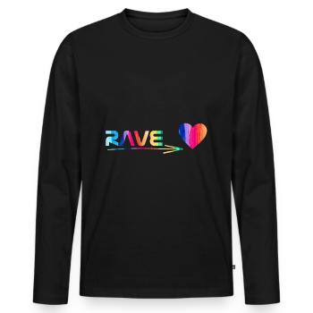 Rave - Men's Premium Organic Long Sleeve Shirt - black - Front - Nico (187cm)