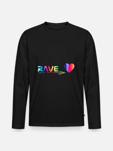 Rave - Men's Premium Organic Long Sleeve Shirt - black