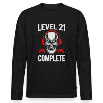 Gamer Jeux De Jeu 21 ans 21 ans - T-shirt manches longues Premium bio Homme - noir - Devant - Nico (187cm)
