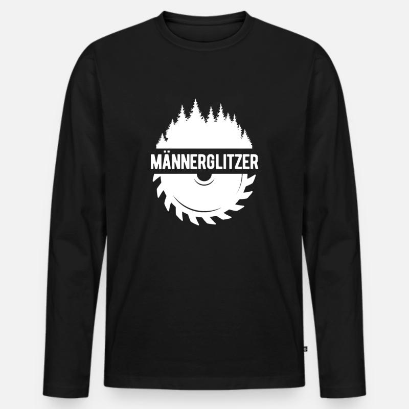 Charpentier de bûcheron tronçonneuse - T-shirt manches longues Premium bio Homme - noir