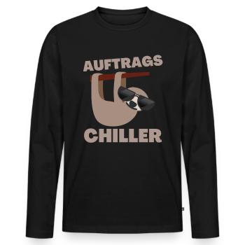 Contract Chiller - Chilling Chiller Sloth Relax - Men's Premium Organic Long Sleeve Shirt - black - Front - Nico (187cm)