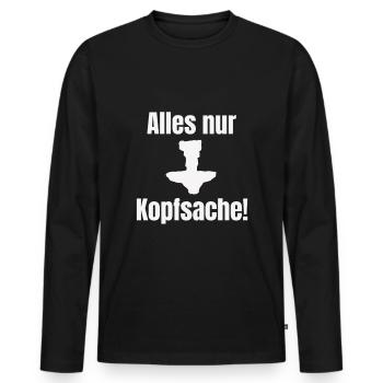 Lustiger Shisha Spruch - Männer Premium Bio Langarmshirt - Schwarz - Vorne - Nico (187cm)