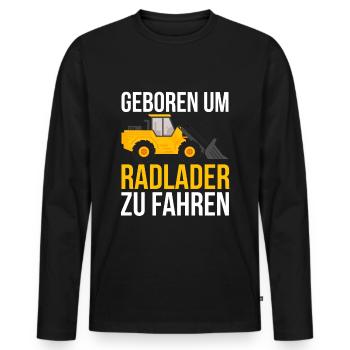 Radlader - Männer Premium Bio Langarmshirt - Schwarz - Vorne - Nico (187cm)