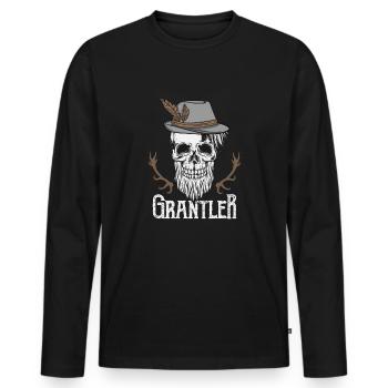 Grantler Bayer Bayern bayrische Sprüche - Männer Premium Bio Langarmshirt - Schwarz - Vorne - Nico (187cm)