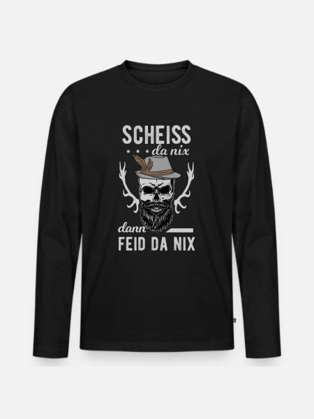 Bayer Boarisch Spruch Bayern Bayrisch - Männer Premium Bio Langarmshirt - Schwarz