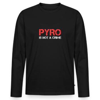 Pyro n'est pas un crime - T-shirt manches longues Premium bio Homme - noir - Devant - Nico (187cm)