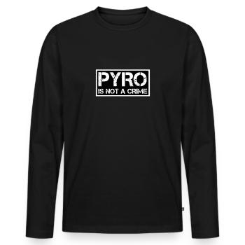 Pyro n'est pas un crime - T-shirt manches longues Premium bio Homme - noir - Devant - Nico (187cm)