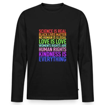 LGBT - Männer Premium Bio Langarmshirt - Schwarz - Vorne - Nico (187cm)