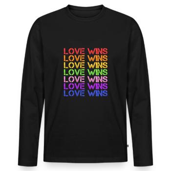 Love wins - Men's Premium Organic Long Sleeve Shirt - black - Front - Nico (187cm)