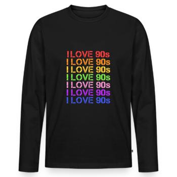 I love 90s - Men's Premium Organic Long Sleeve Shirt - black - Front - Nico (187cm)