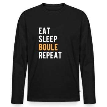 Petanque Boule - Men's Premium Organic Long Sleeve Shirt - black - Front - Nico (187cm)