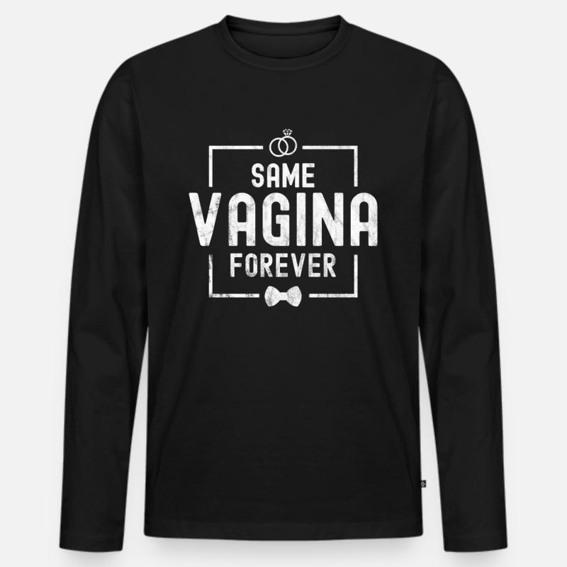 Junggesellenabschied Bräutigam Outfit Same Vagina - Männer Premium Bio Langarmshirt - Schwarz