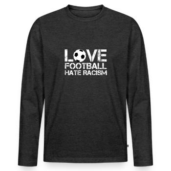 Anti-racisme - T-shirt manches longues Premium bio Homme - anthracite chiné - Devant - Nico (187cm)